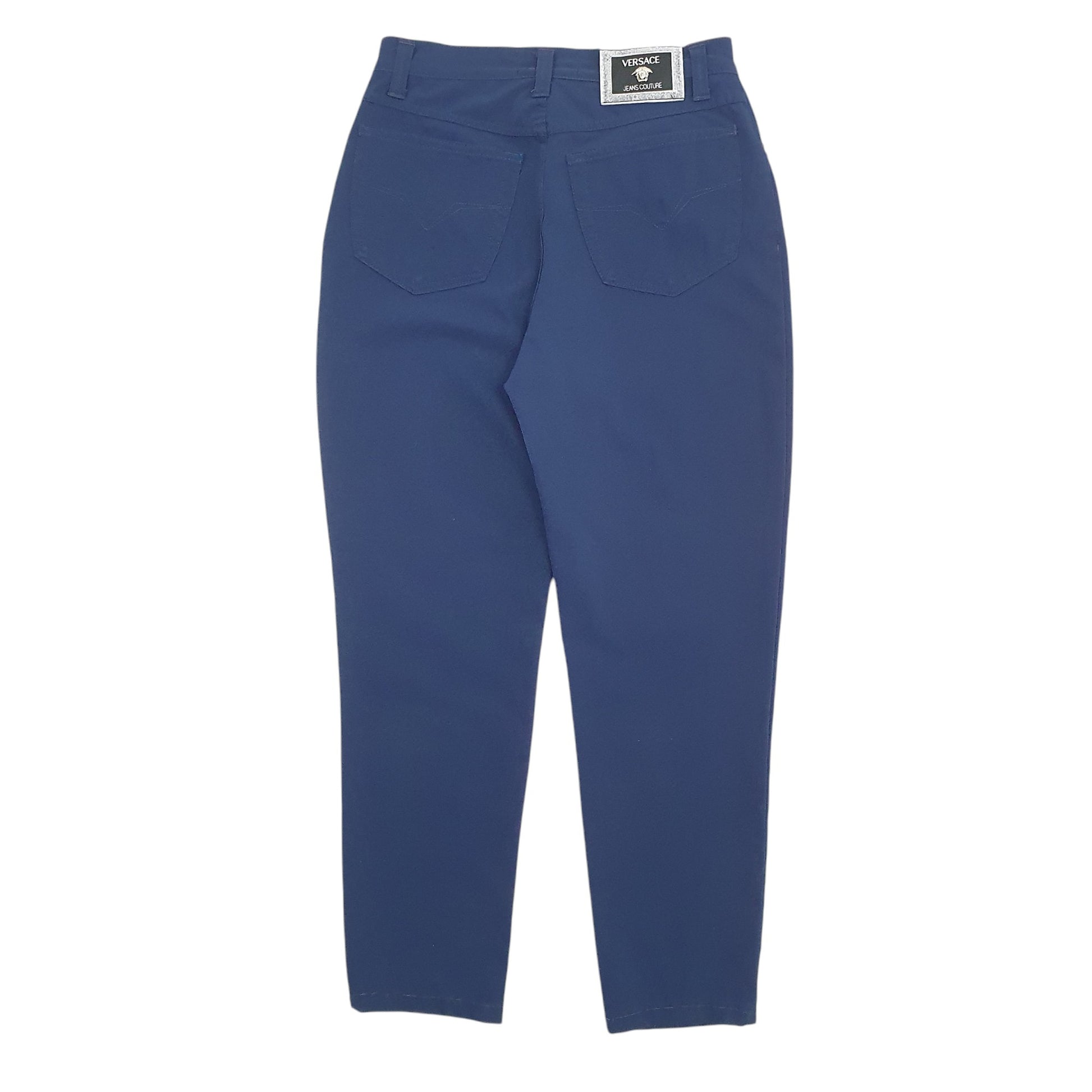 Womens Navy Versace Dress Trousers Chino Trousers