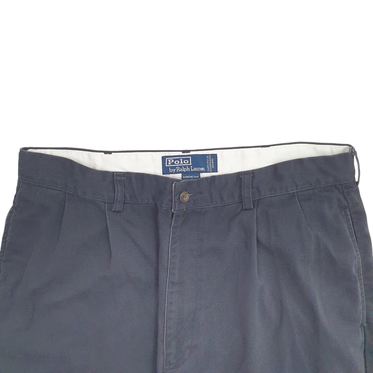 Mens Navy Polo Ralph Lauren Hammond Pant Double Pleated Chino Trousers