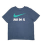 Mens Blue Nike Spellout Short Sleeve T Shirt