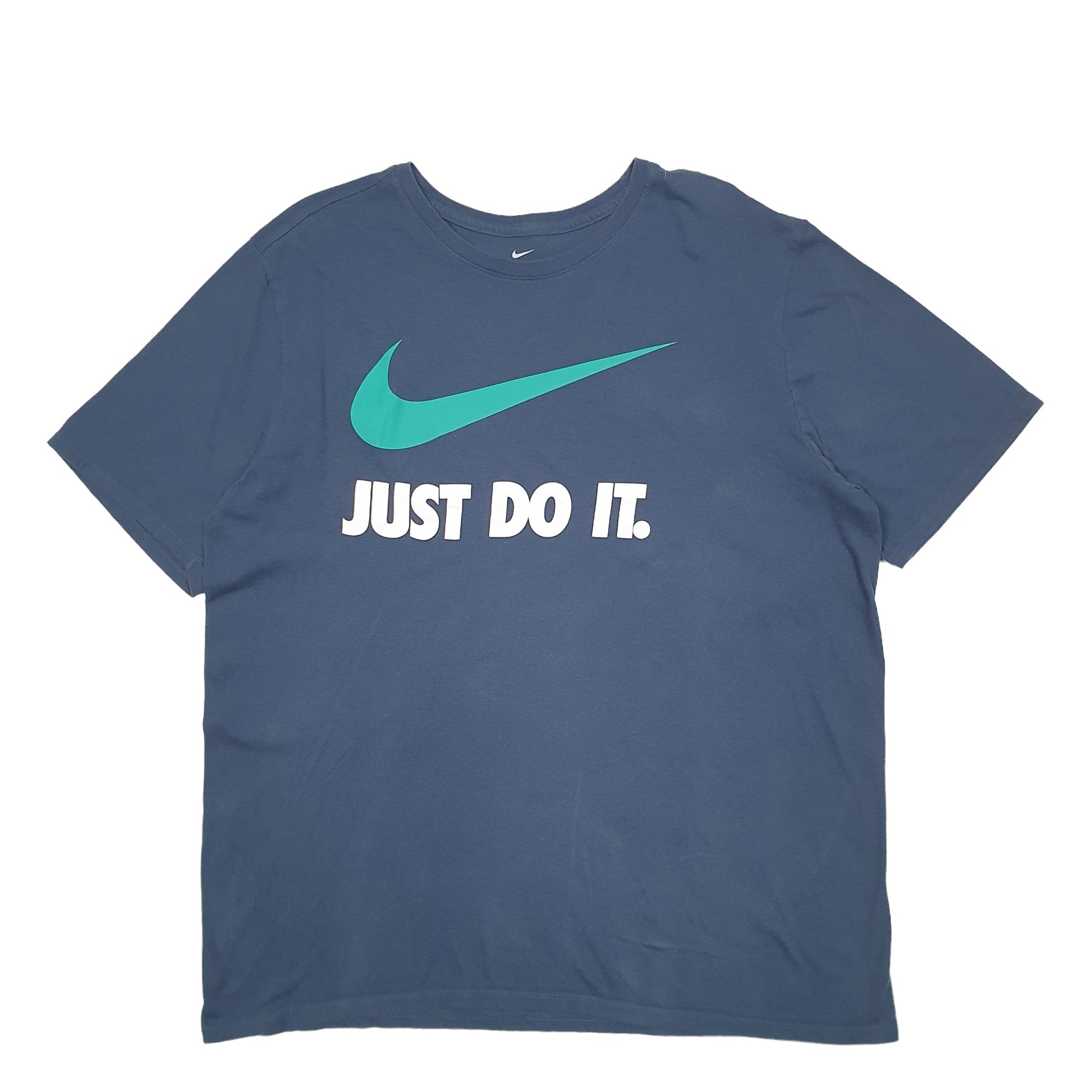 Mens Blue Nike Spellout Short Sleeve T Shirt