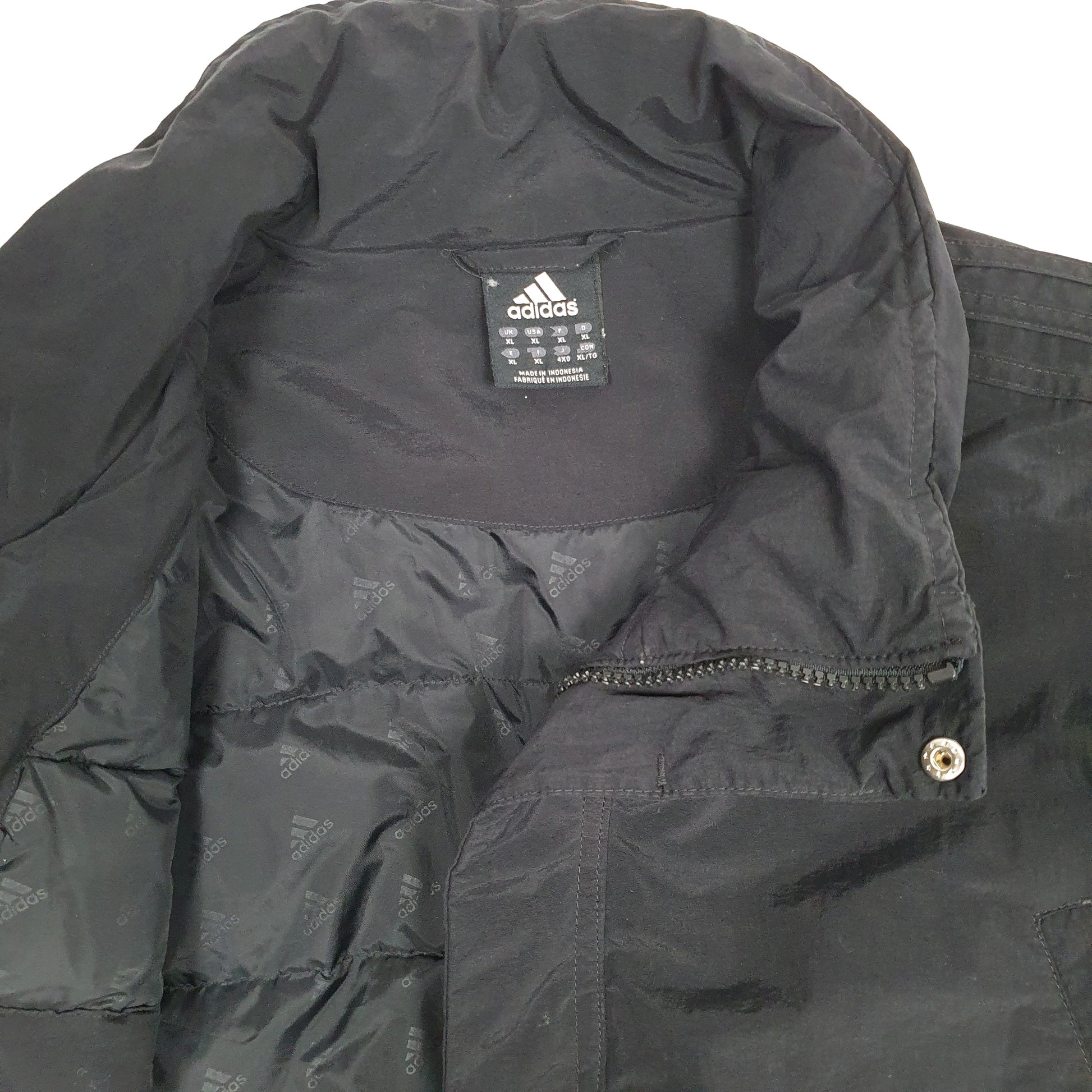 Mens Black Adidas Windbreaker  Coat