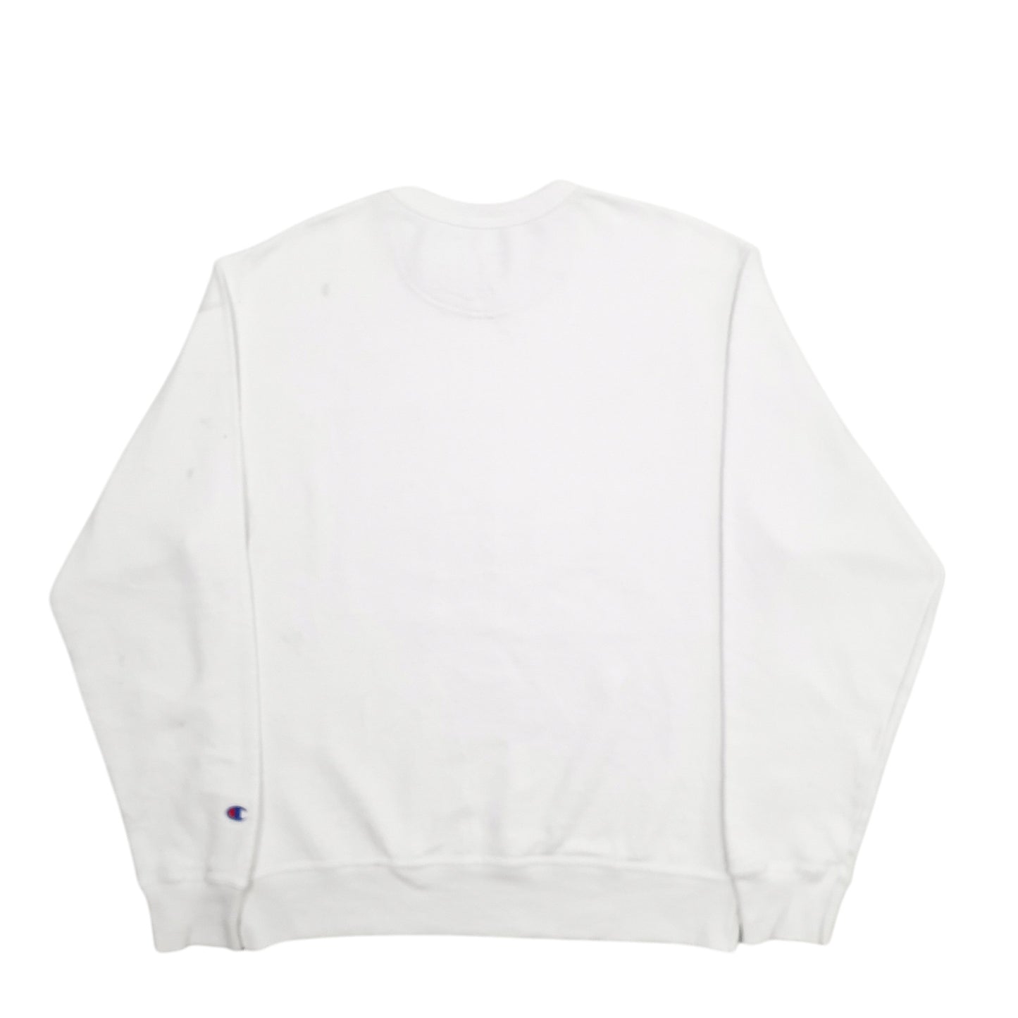 Mens White Champion Spellout Crewneck Jumper