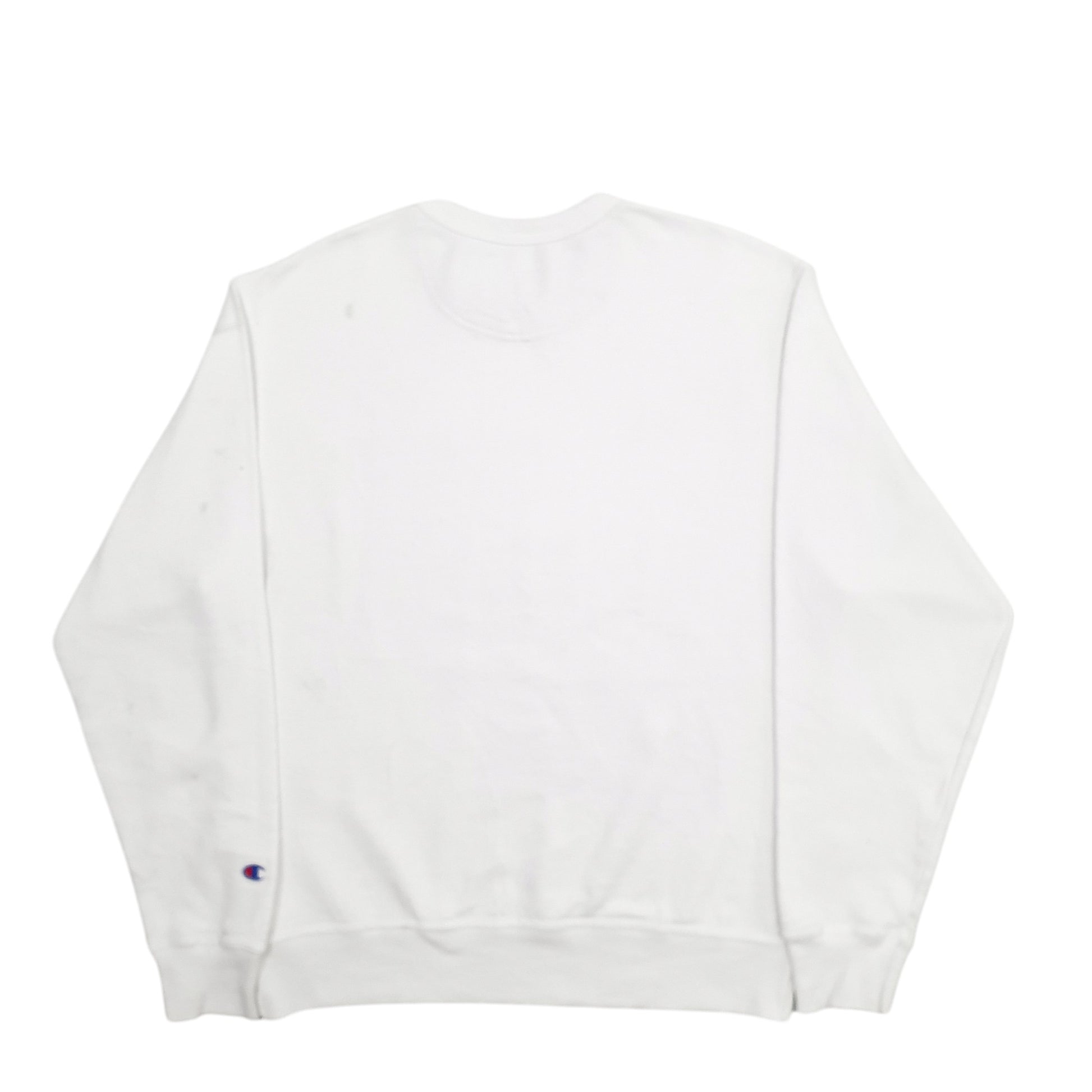 Mens White Champion Spellout Crewneck Jumper