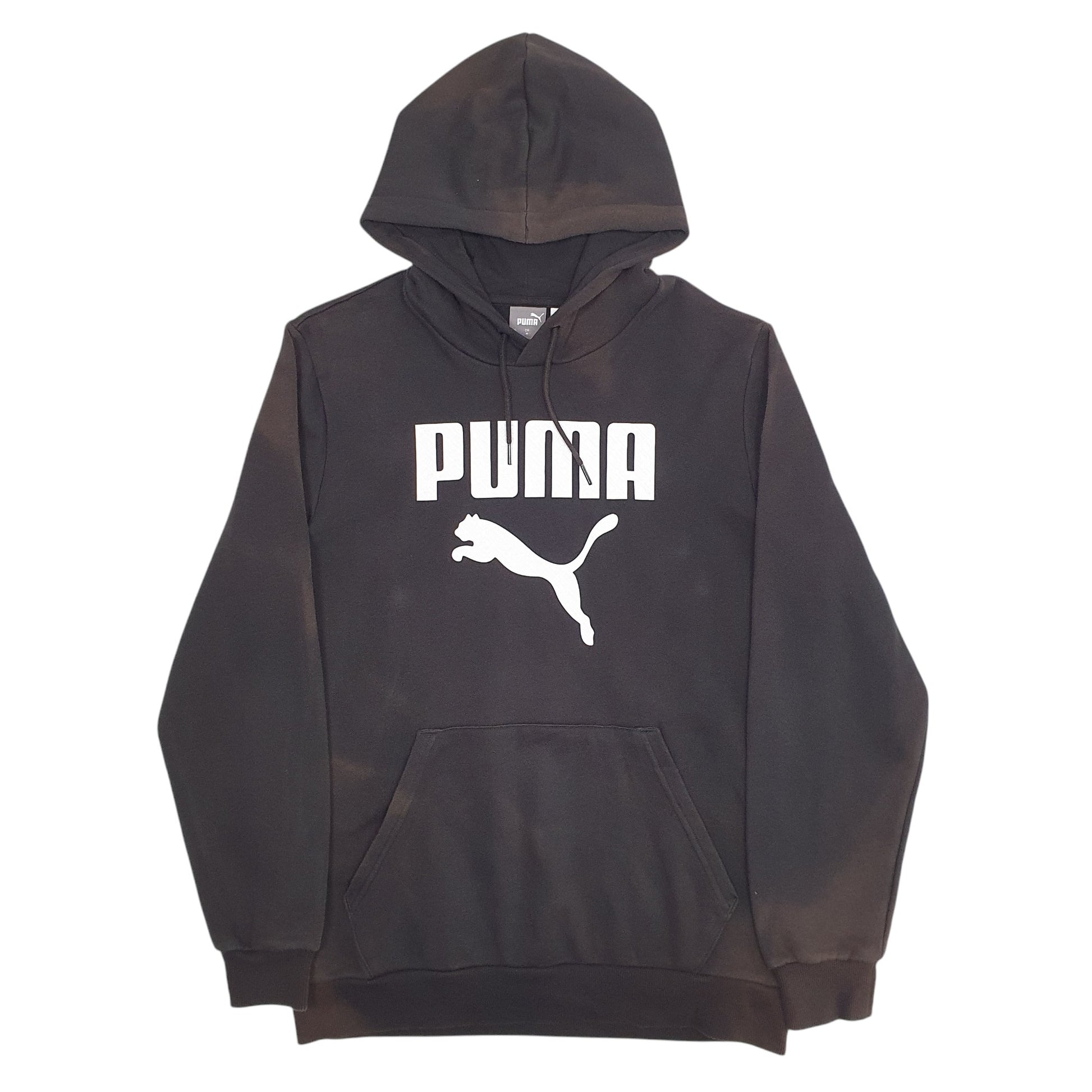 Mens Black Puma Spellout Hoodie Jumper