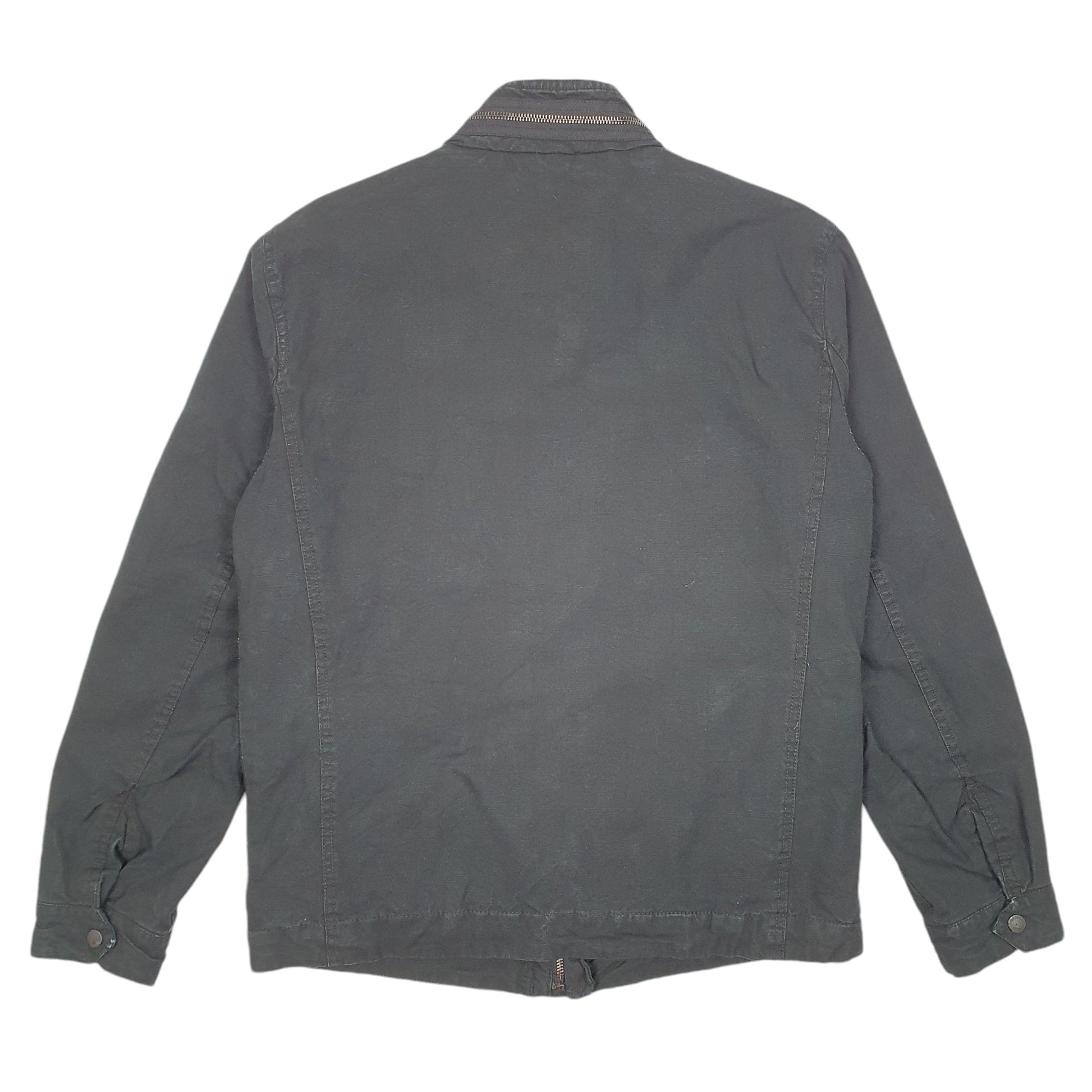 Mens Black Levis Military Army Zip  Coat