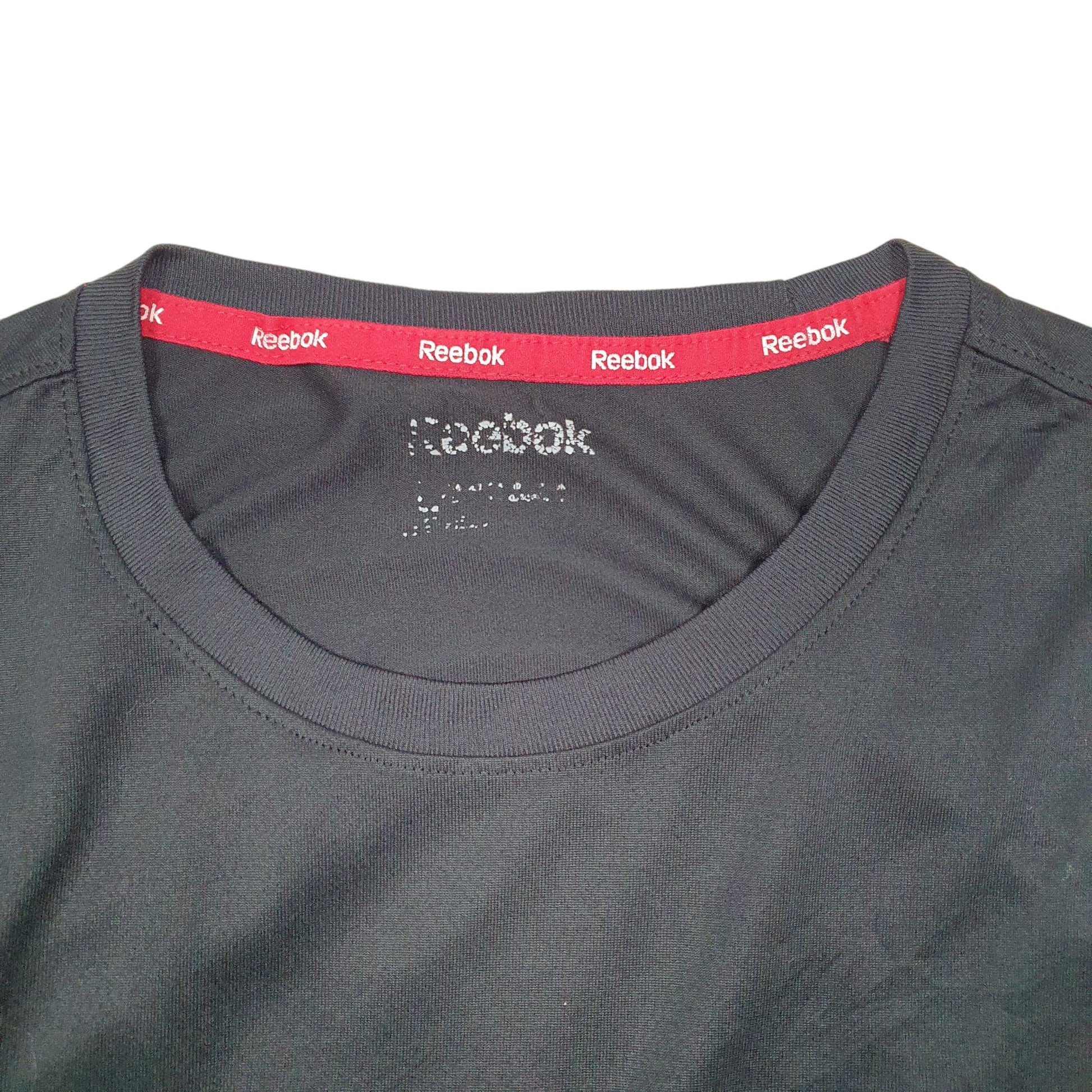 Mens Black Reebok G.O.A.T Spellout Active Short Sleeve T Shirt