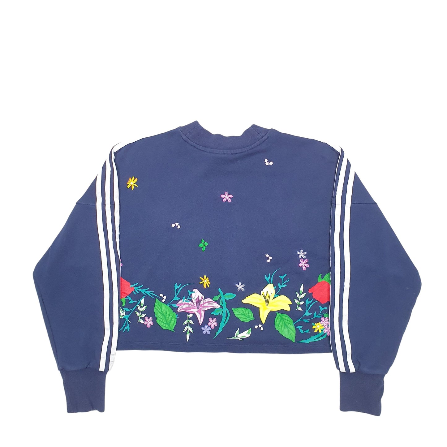 Womens Navy Adidas Floral Crewneck Jumper