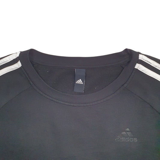 Womens Black Adidas  Crewneck Jumper