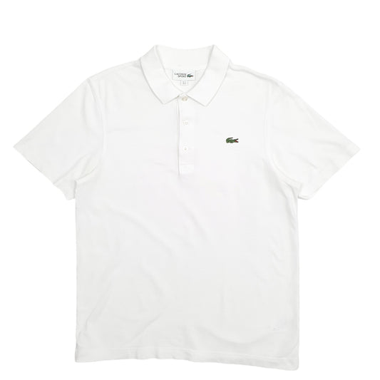 Mens White Lacoste  Short Sleeve Polo Shirt