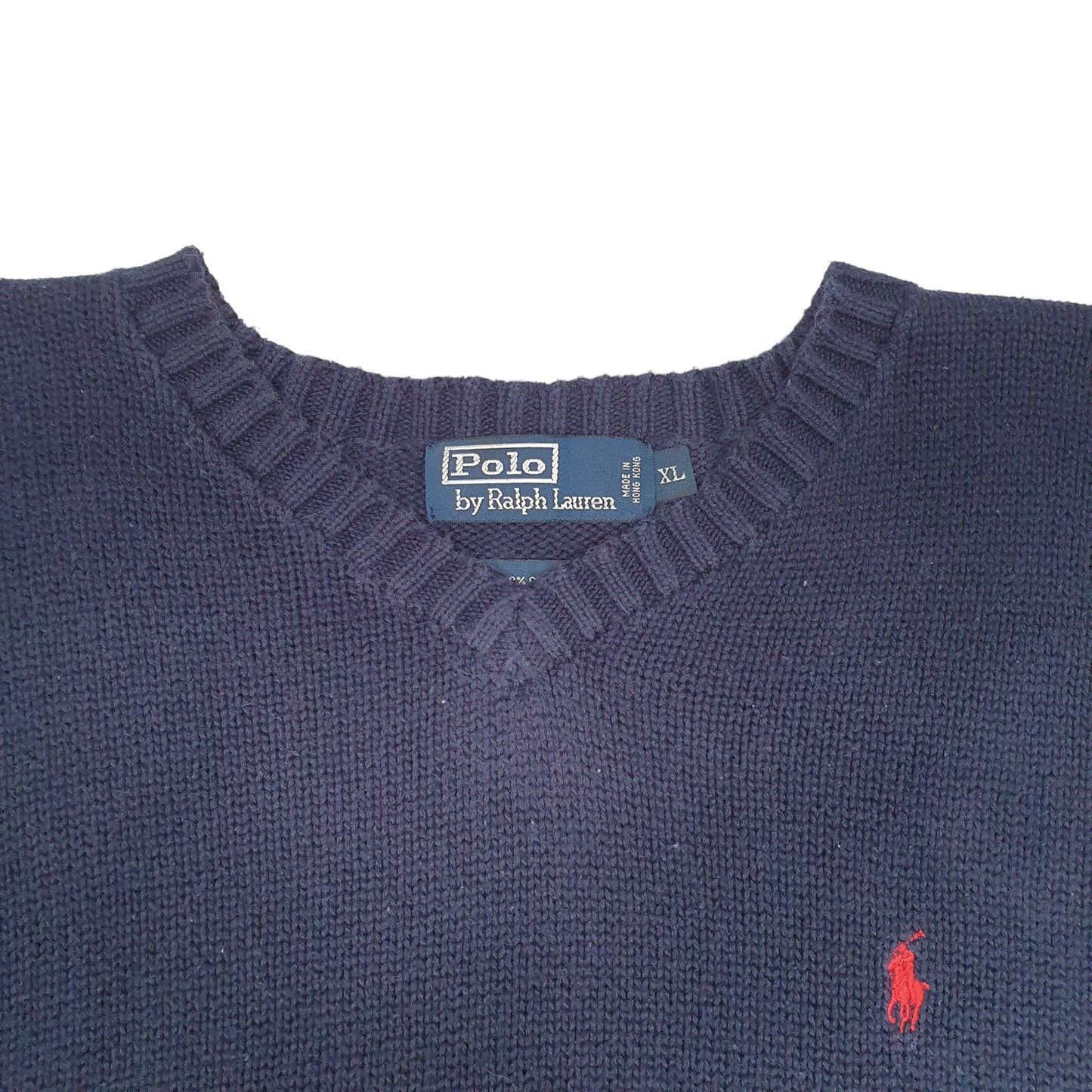 Mens Navy Polo Ralph Lauren Knit V Neck Jumper