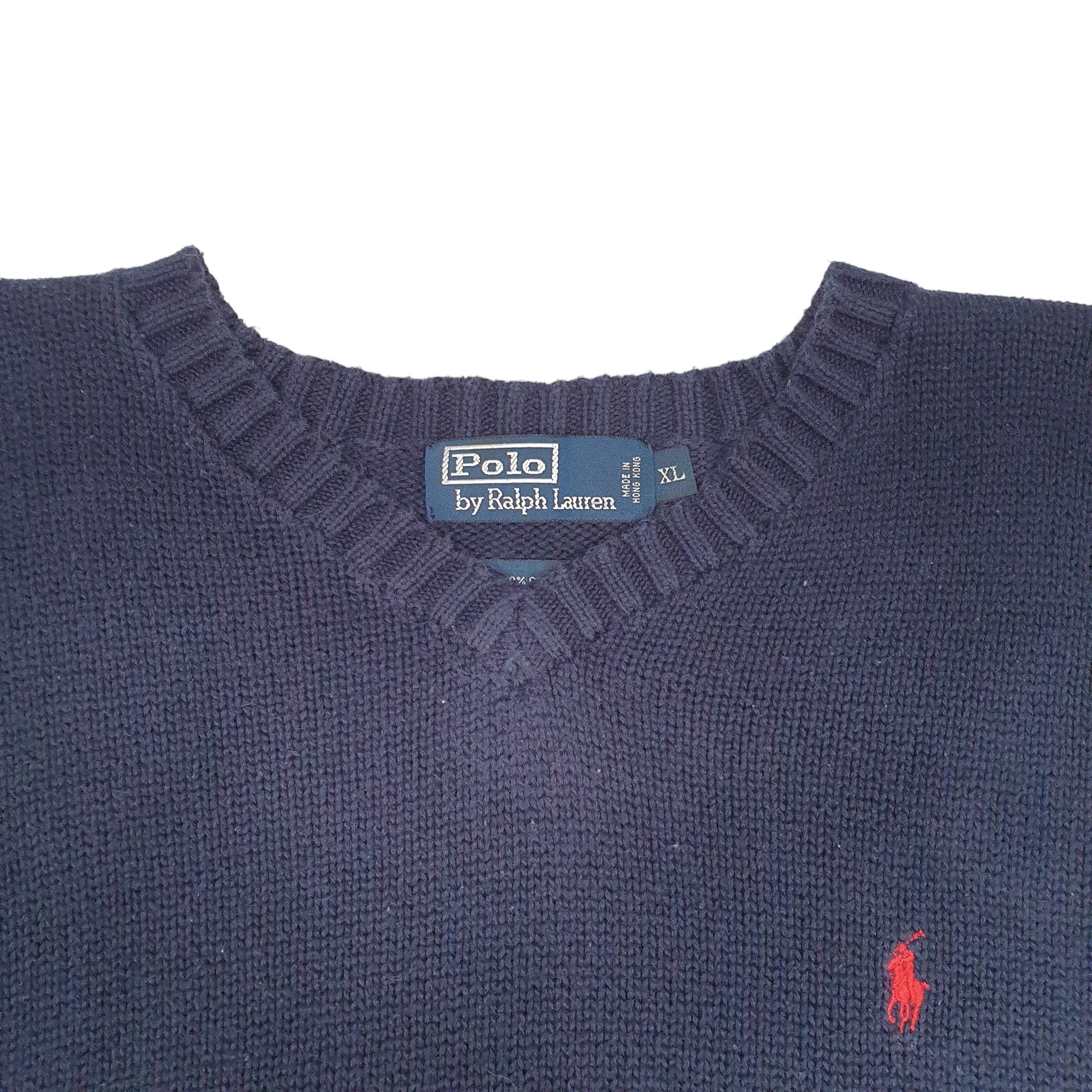 Mens Navy Polo Ralph Lauren Knit V Neck Jumper