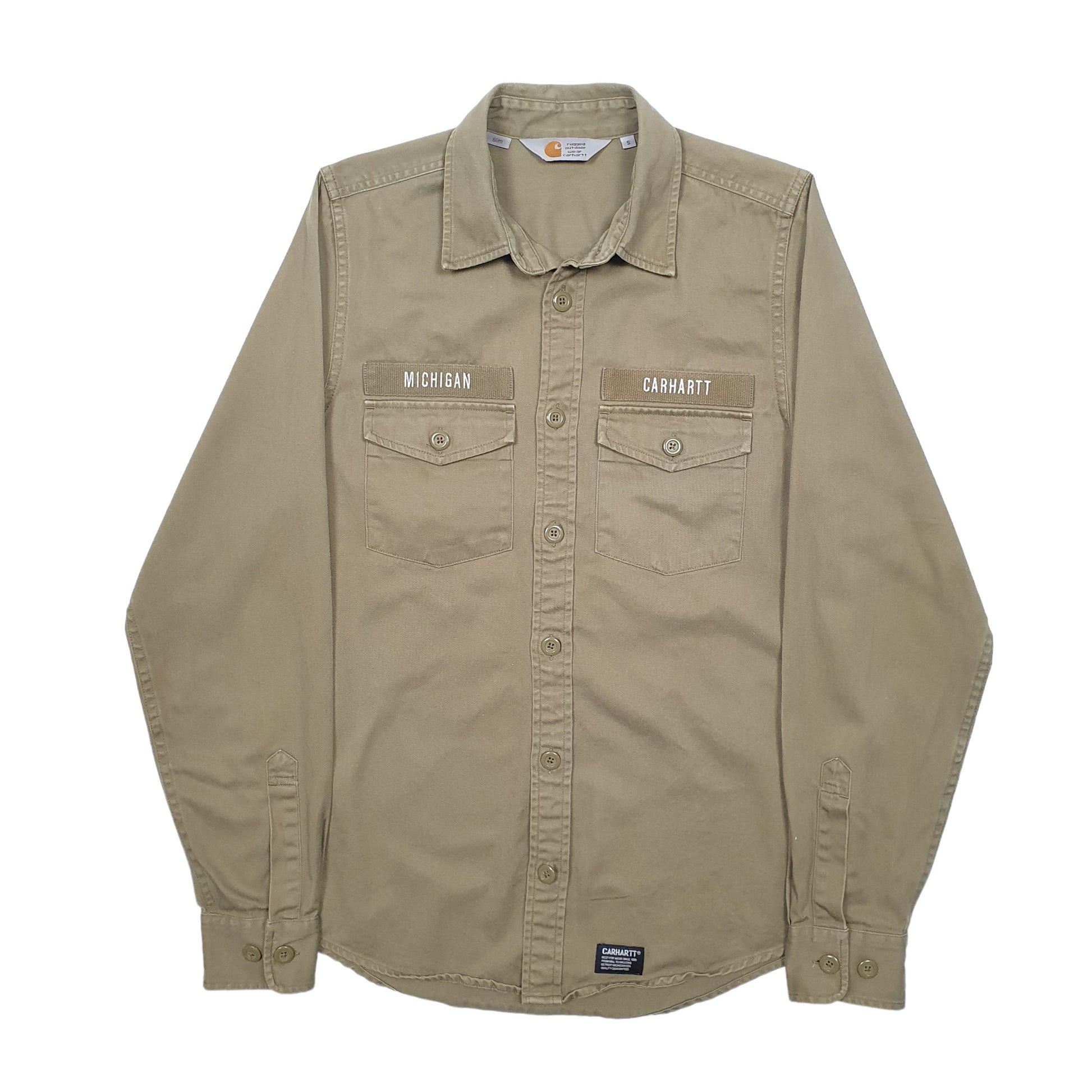 Mens Khaki Carhartt Michigan Long Sleeve Shirt