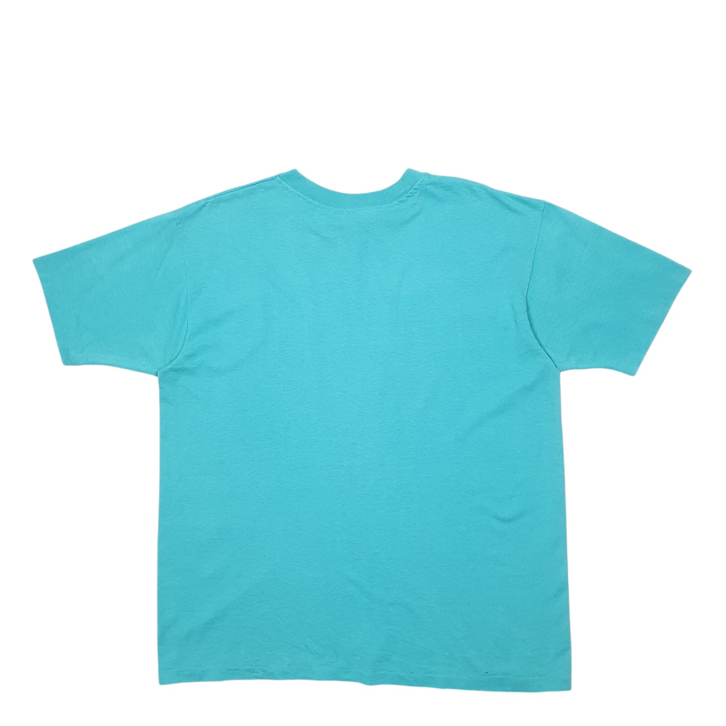 Mens Blue Hanes Single Stitch Vintage 90s Made In USA Praise The Lord Short Sleeve T Shirt