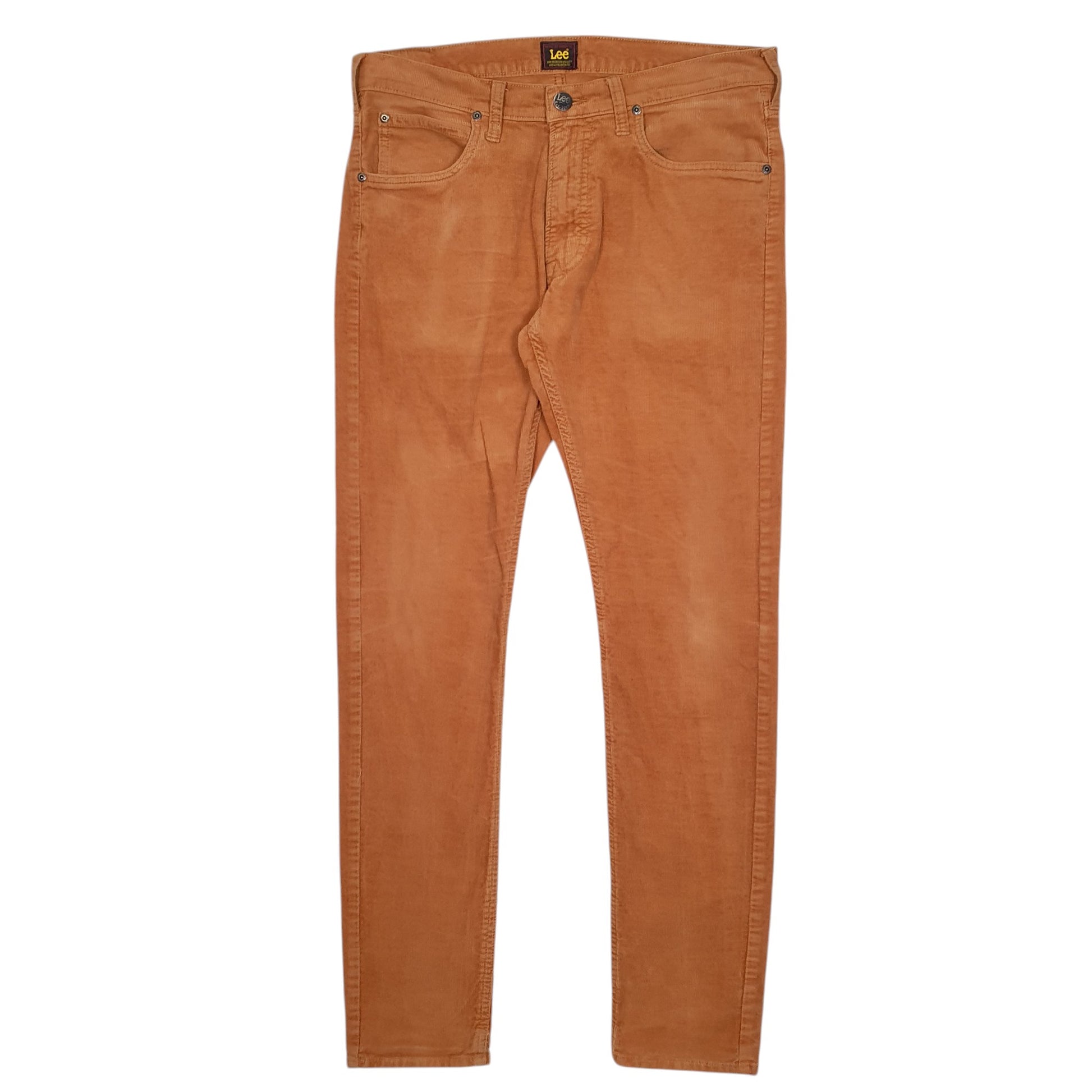 Mens Tan Lee Luke Slim Corduroy Trousers