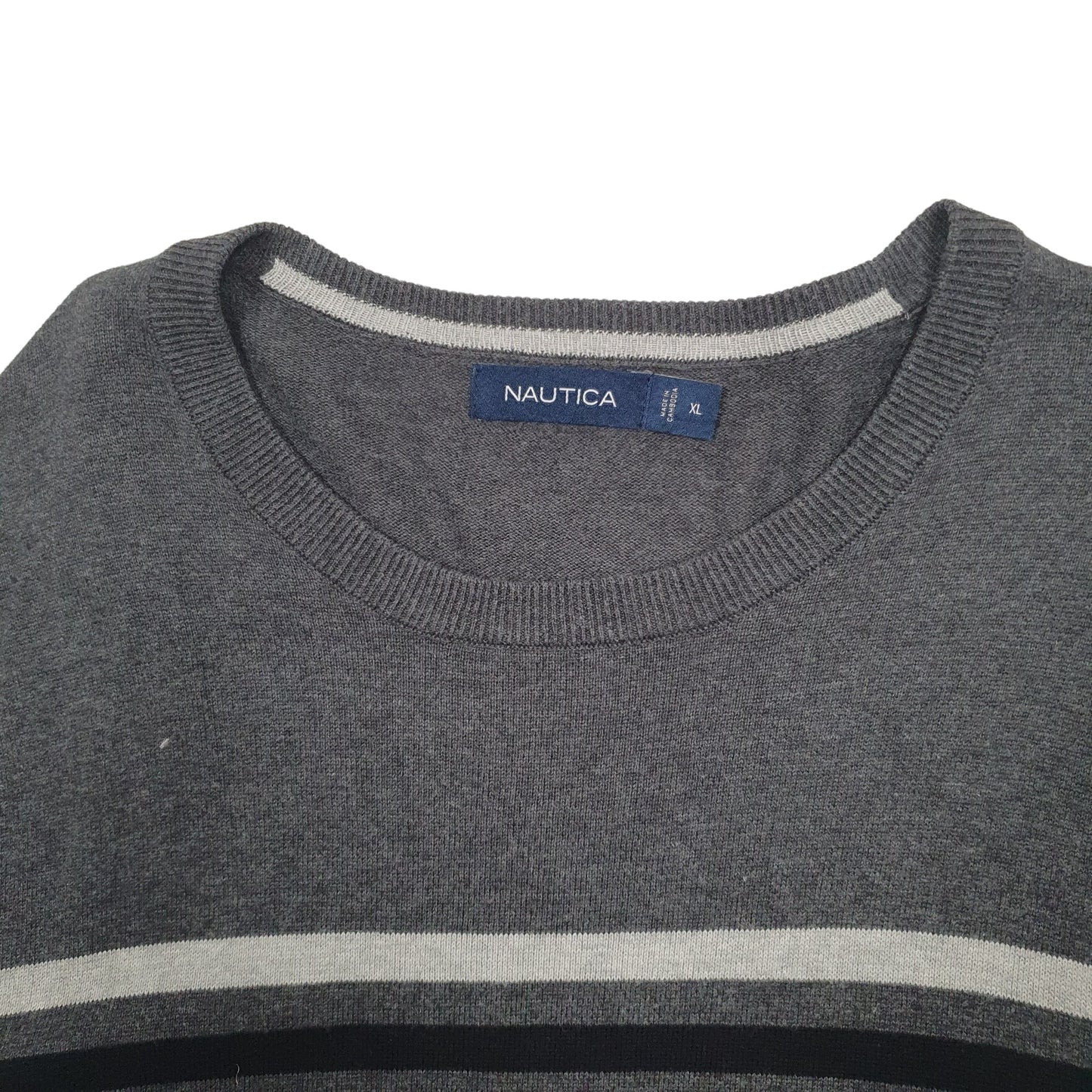 Mens Black Nautica Knit Crewneck Jumper