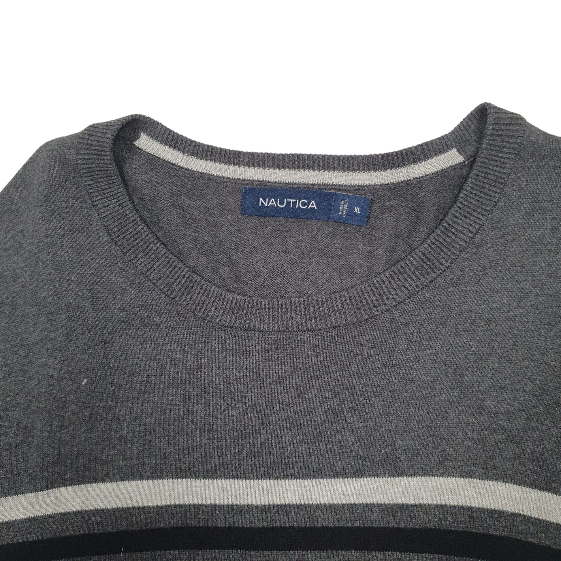 Mens Black Nautica Knit Crewneck Jumper