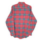 Mens Red L.L.Bean Vintage Made In USA Tartan Flannel Overshirt Long Sleeve Shirt