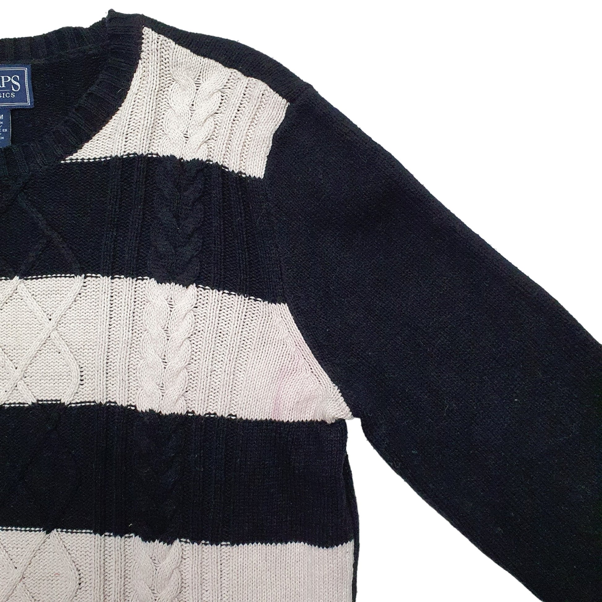 Mens Black Chaps Knit Crewneck Jumper