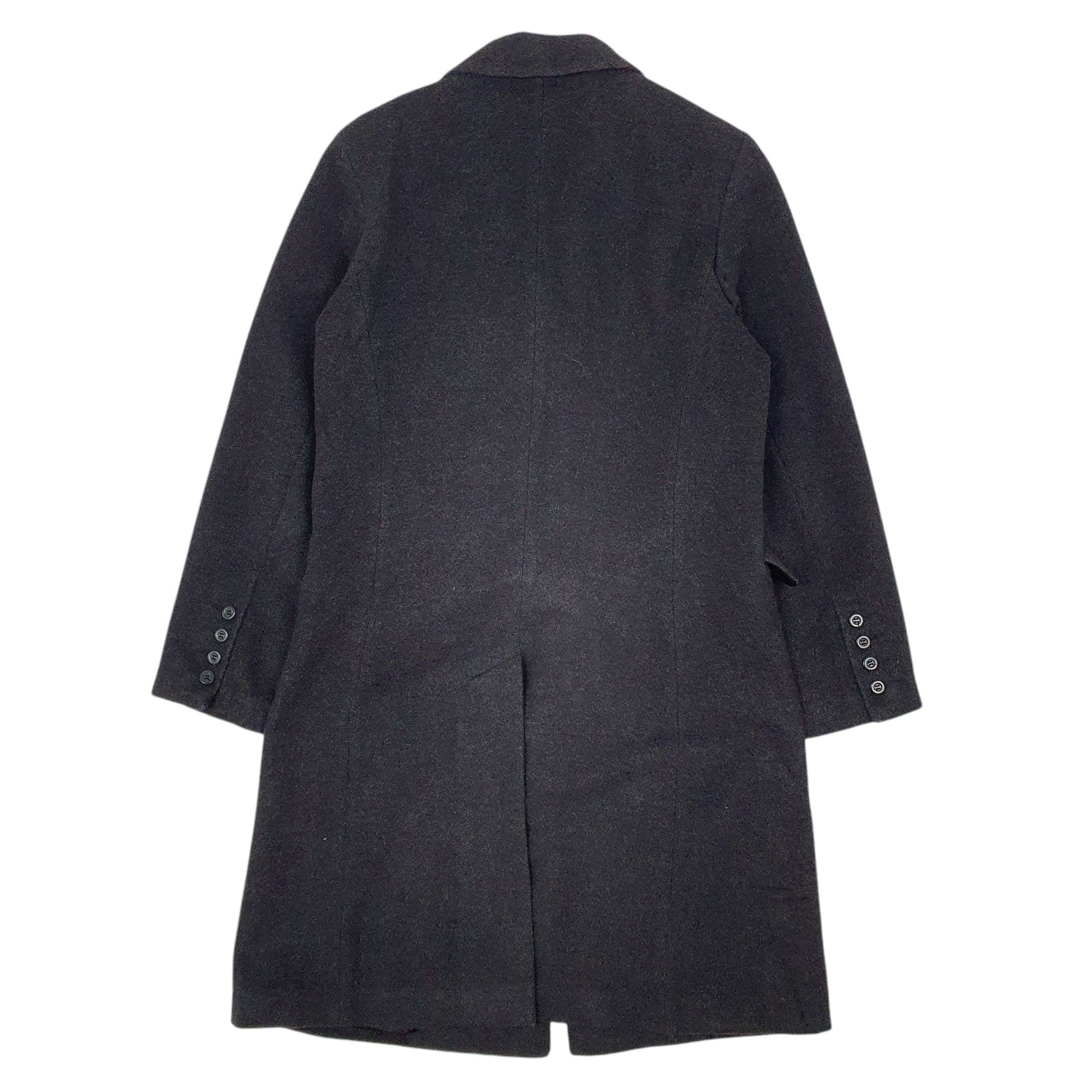 Womens Black Hennes Trench Longlined Cashmere Hoodie Coat