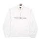 Mens White Tommy Hilfiger Spellout Quarter Zip Jumper