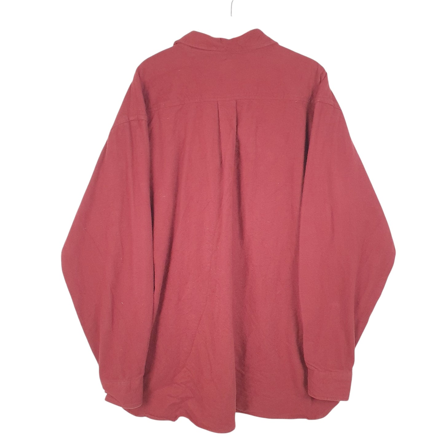 Mens Burgundy L.L.Bean Chamois Overshirt Shacket Long Sleeve Shirt