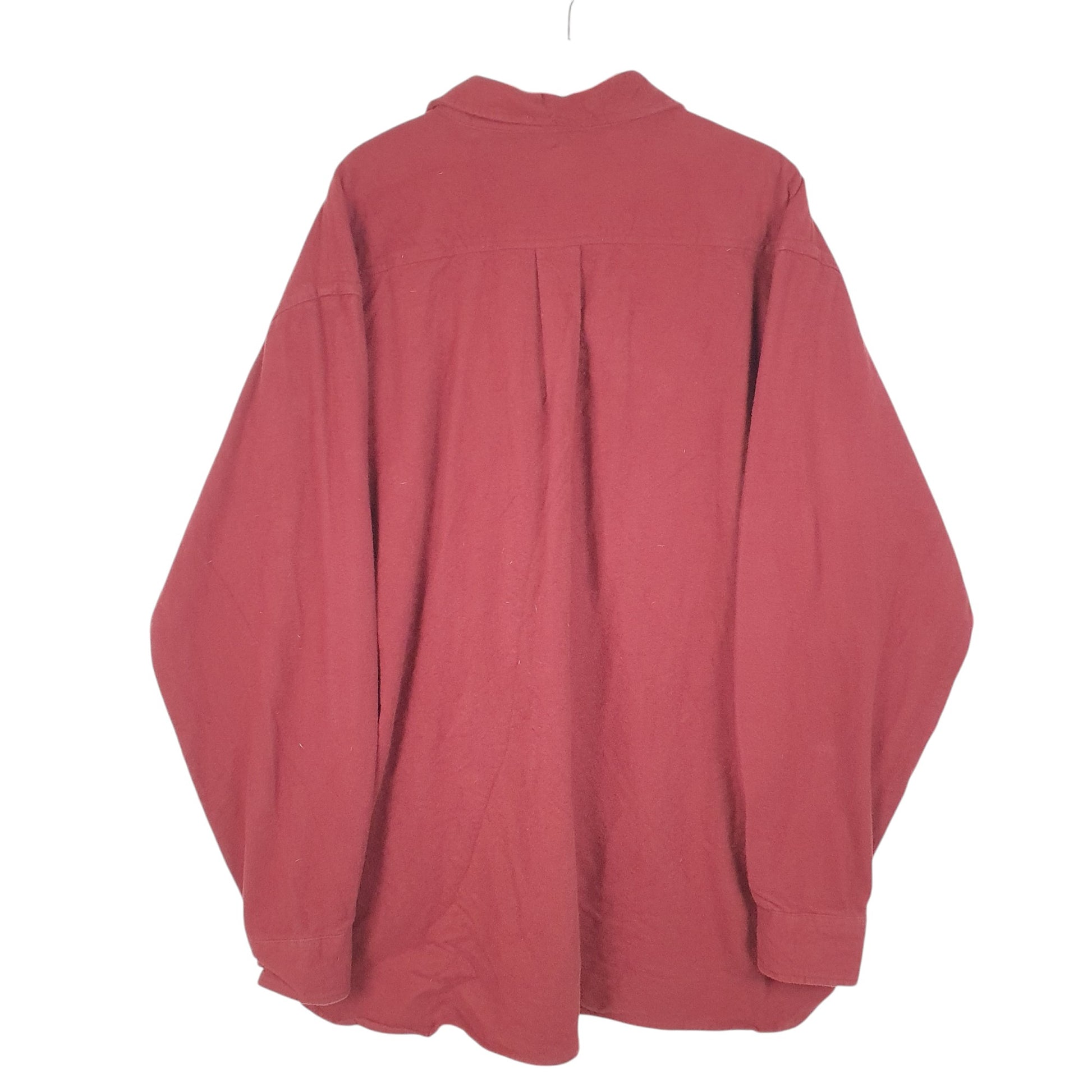 Mens Burgundy L.L.Bean Chamois Overshirt Shacket Long Sleeve Shirt