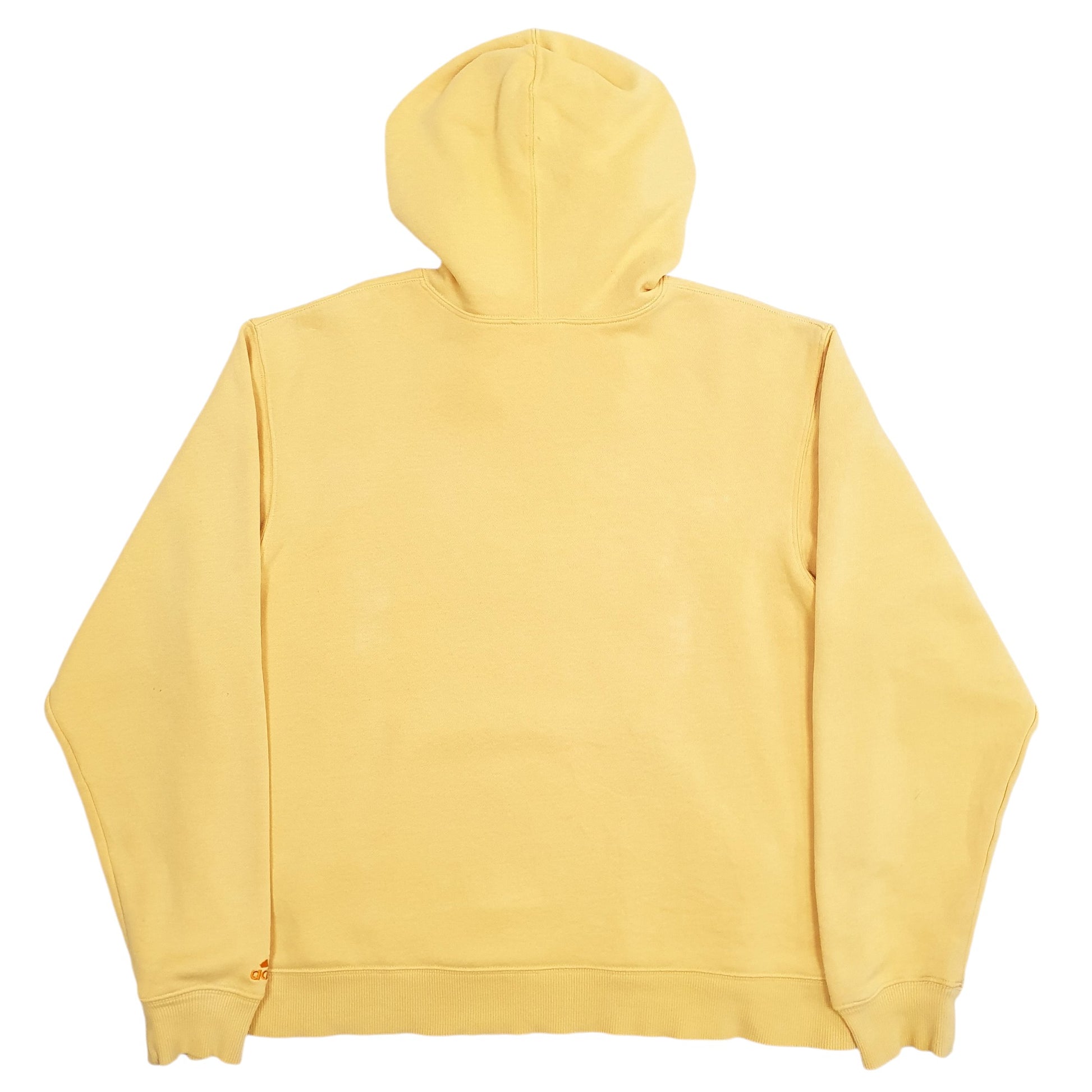 Womens Yellow Adidas Spellout Hoodie Jumper