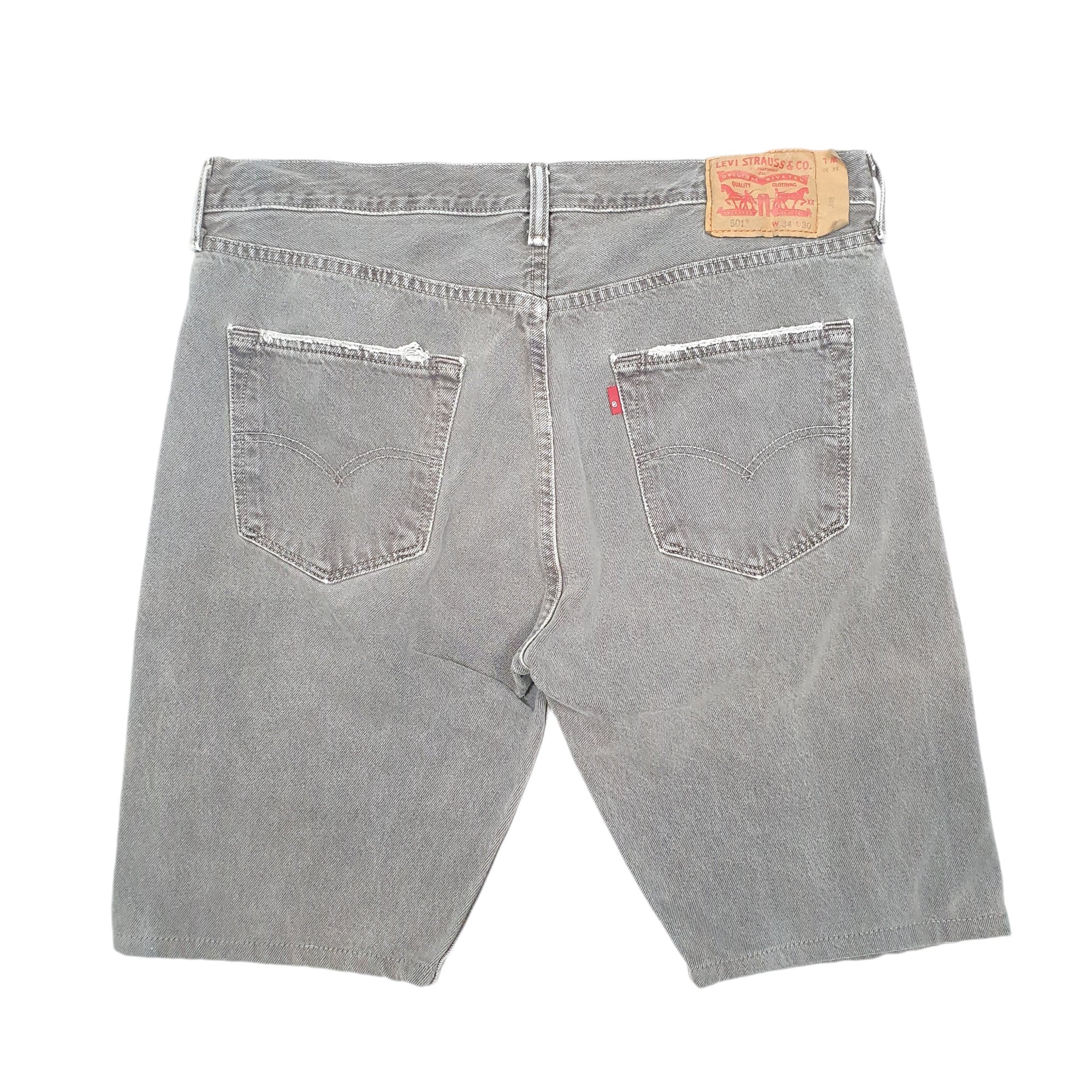 Mens Levis Grey Denim 501 Jorts Shorts Bundl Clothing