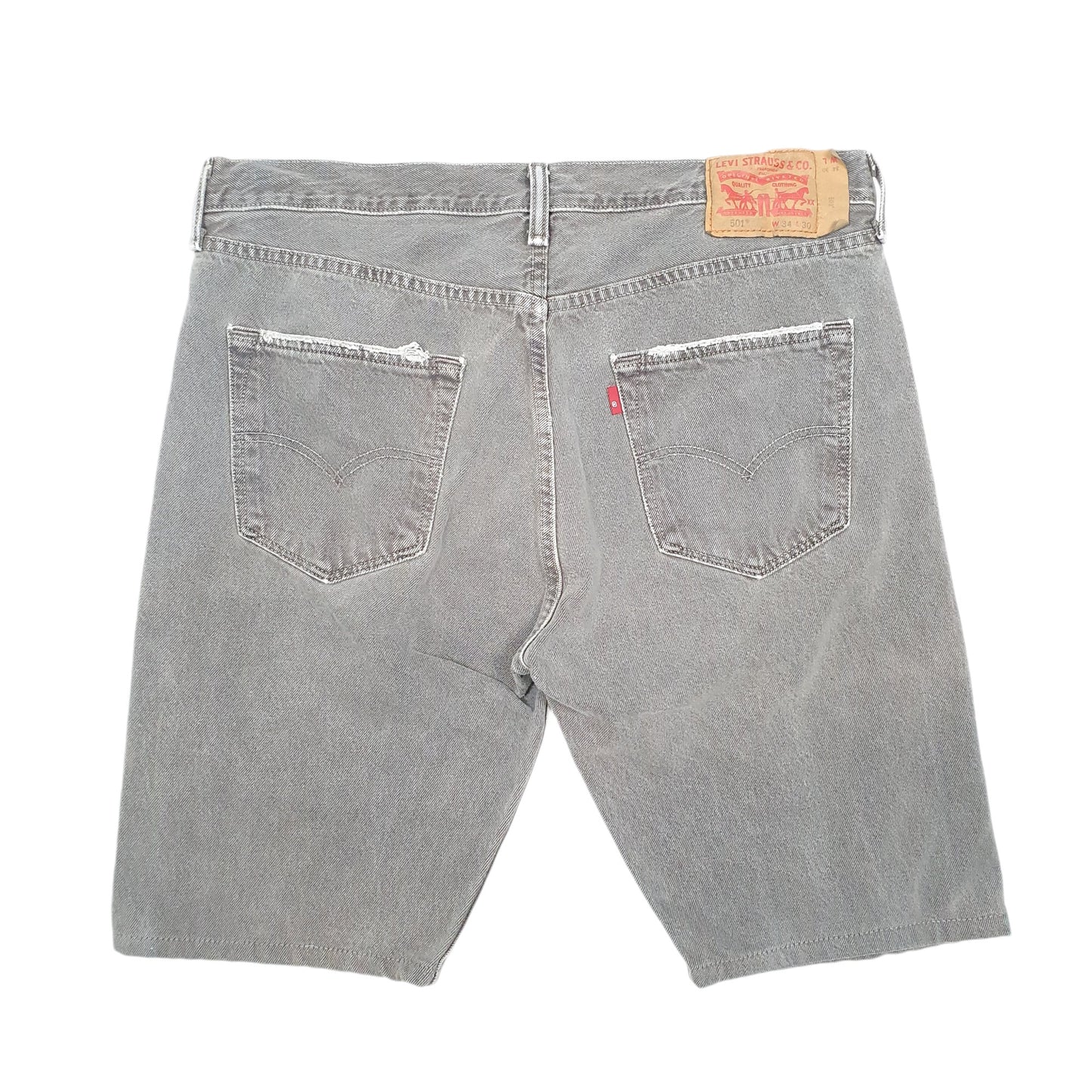 Mens Grey Levis 501 Jorts Denim Shorts