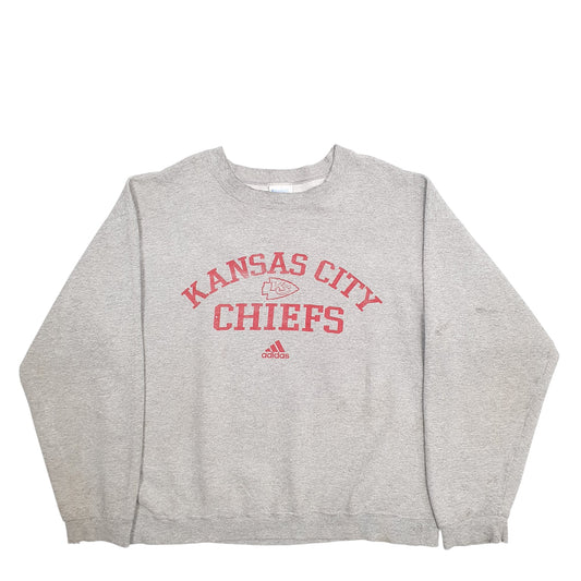 Mens Grey Adidas Kansas City Chiefs Football Crewneck Jumper