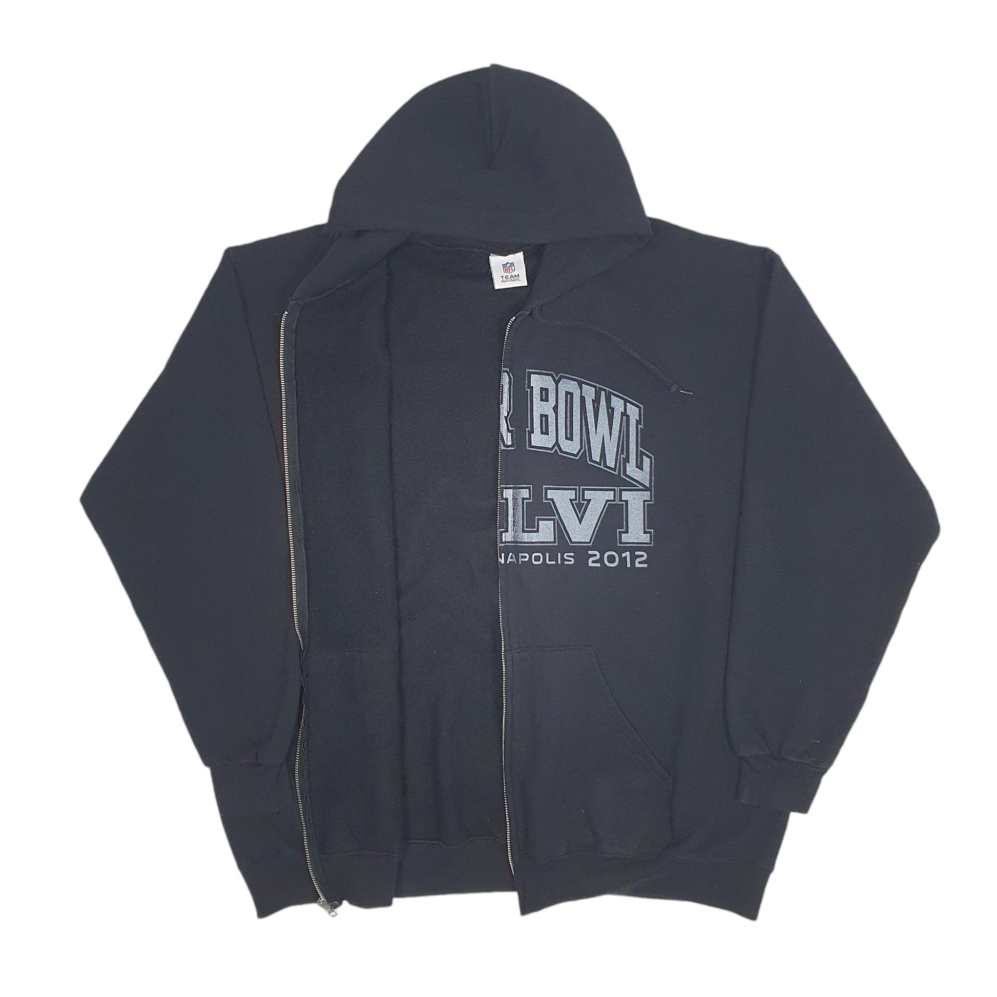 Mens Black NFL Super Bowl Indianapolis 2012 Full Zip Jumper