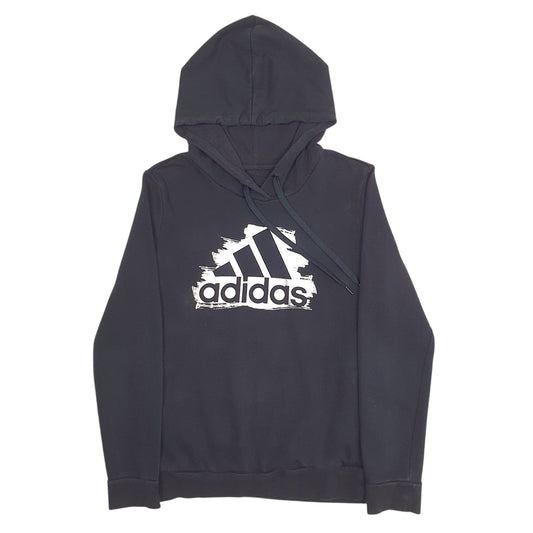 Womens Black Adidas Spellout Hoodie Jumper