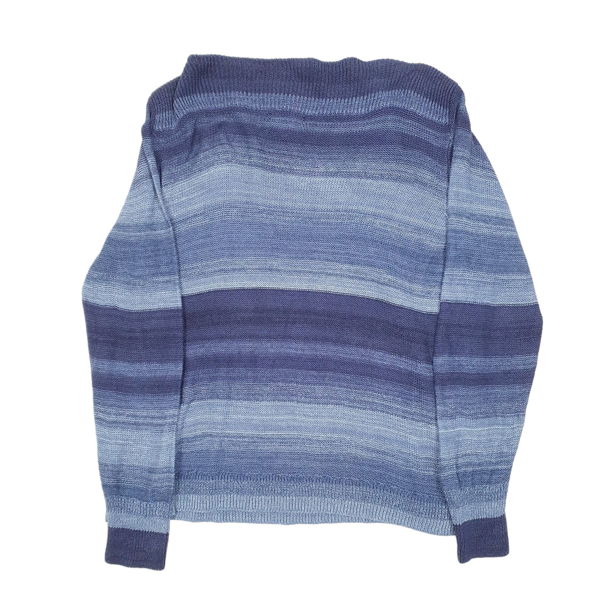 Womens Navy Chaps Knit Striped Crewneck Jumper