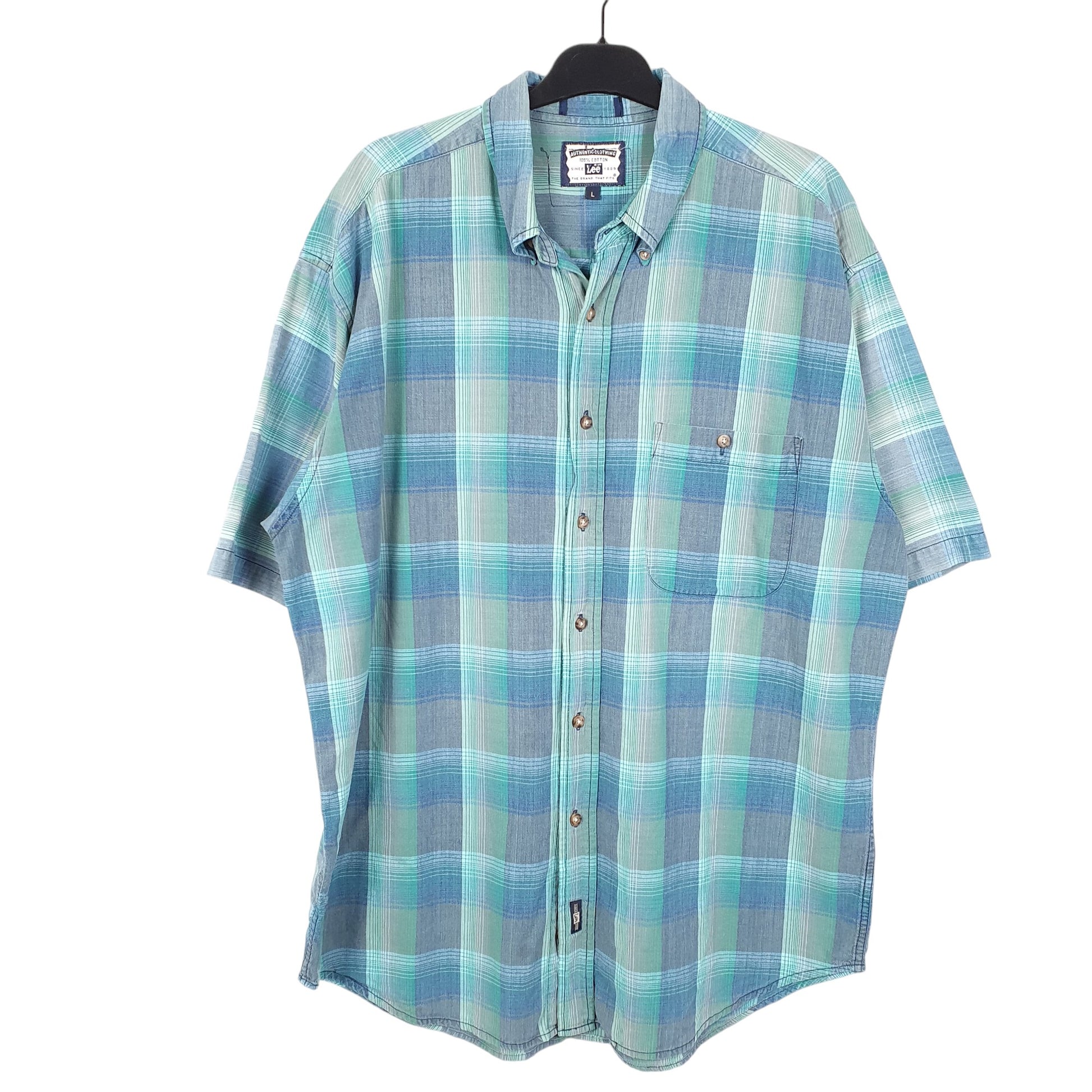 Mens Green Lee Vintage Short Sleeve Shirt