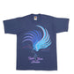 Mens Navy Fruit Of The Loom Single Stitch Vintage 90s Catch Your Dreams Short Sleeve T Shirt
