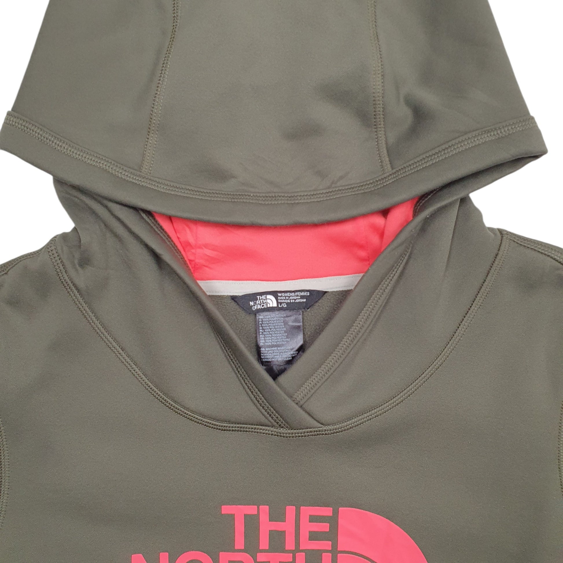 Womens Khaki The North Face Spellout Hoodie Jumper