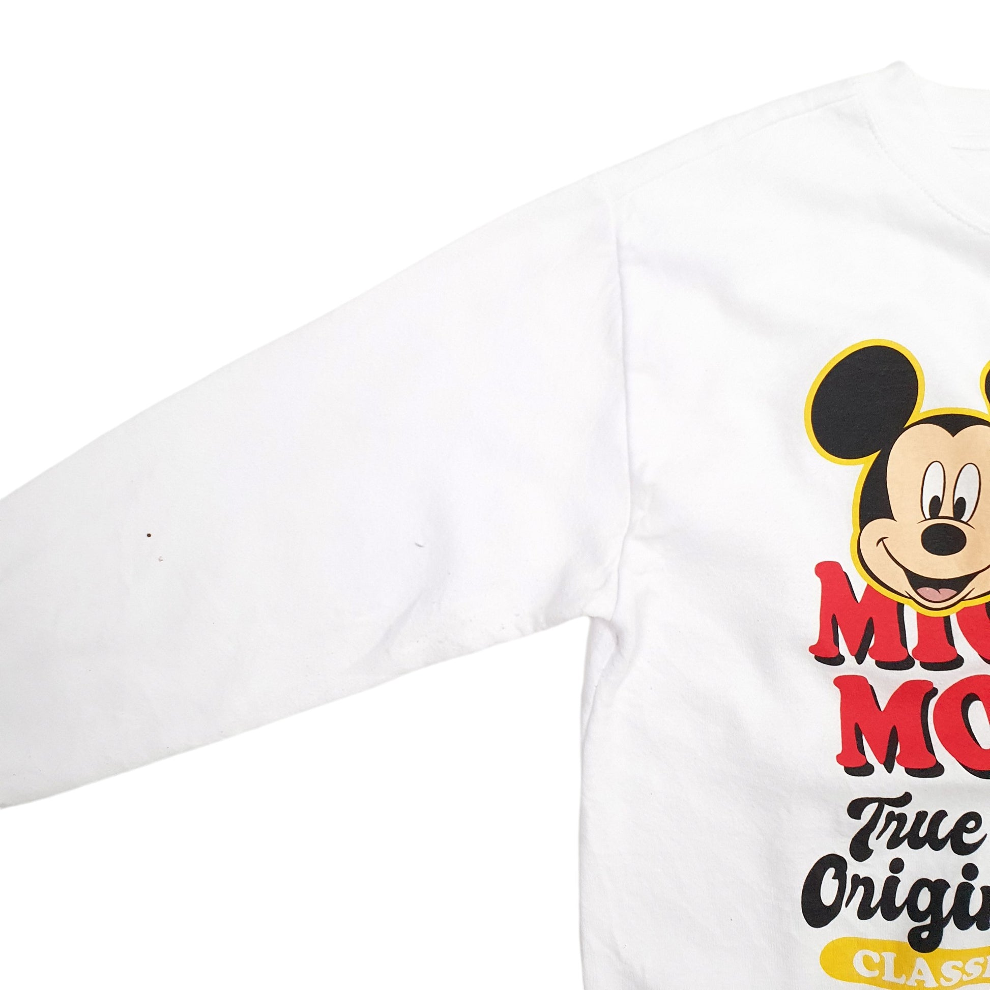 Mens White Disney Mickey Mouse Crewneck Jumper