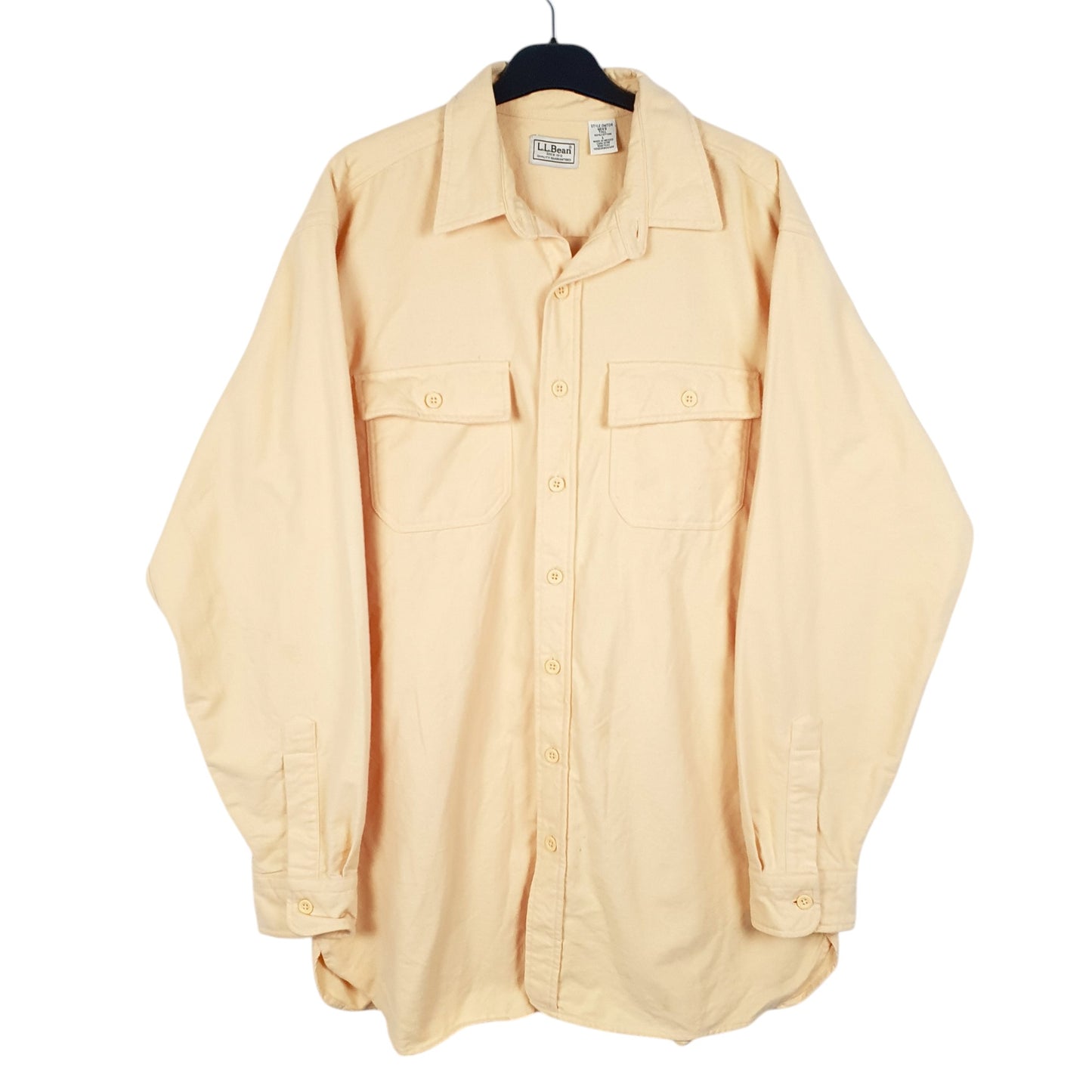 Mens Yellow L.L.Bean Chamois Overshirt Shacket Long Sleeve Shirt