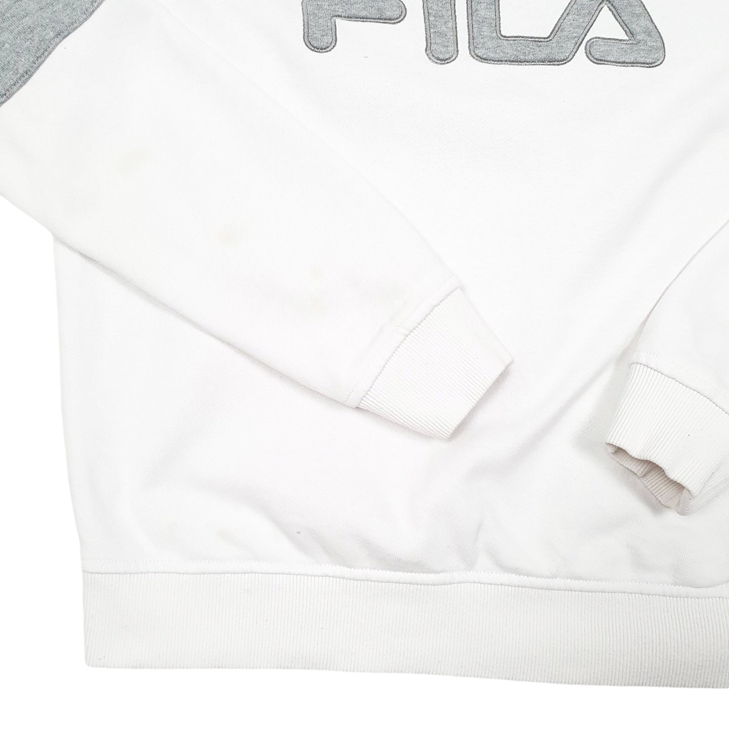 Mens White Fila Spellout Crewneck Jumper