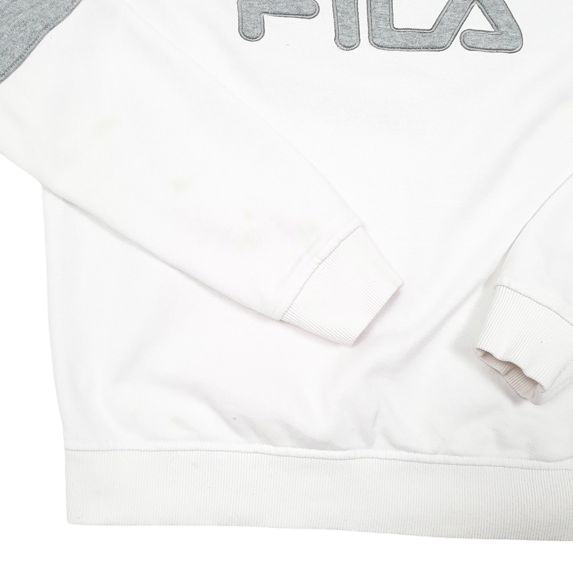 Mens White Fila Spellout Crewneck Jumper