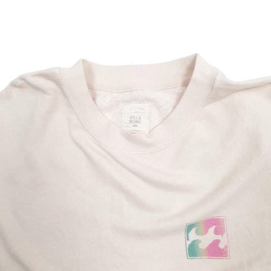 Mens Cream Billabong Spellout Surfing Crewneck Jumper