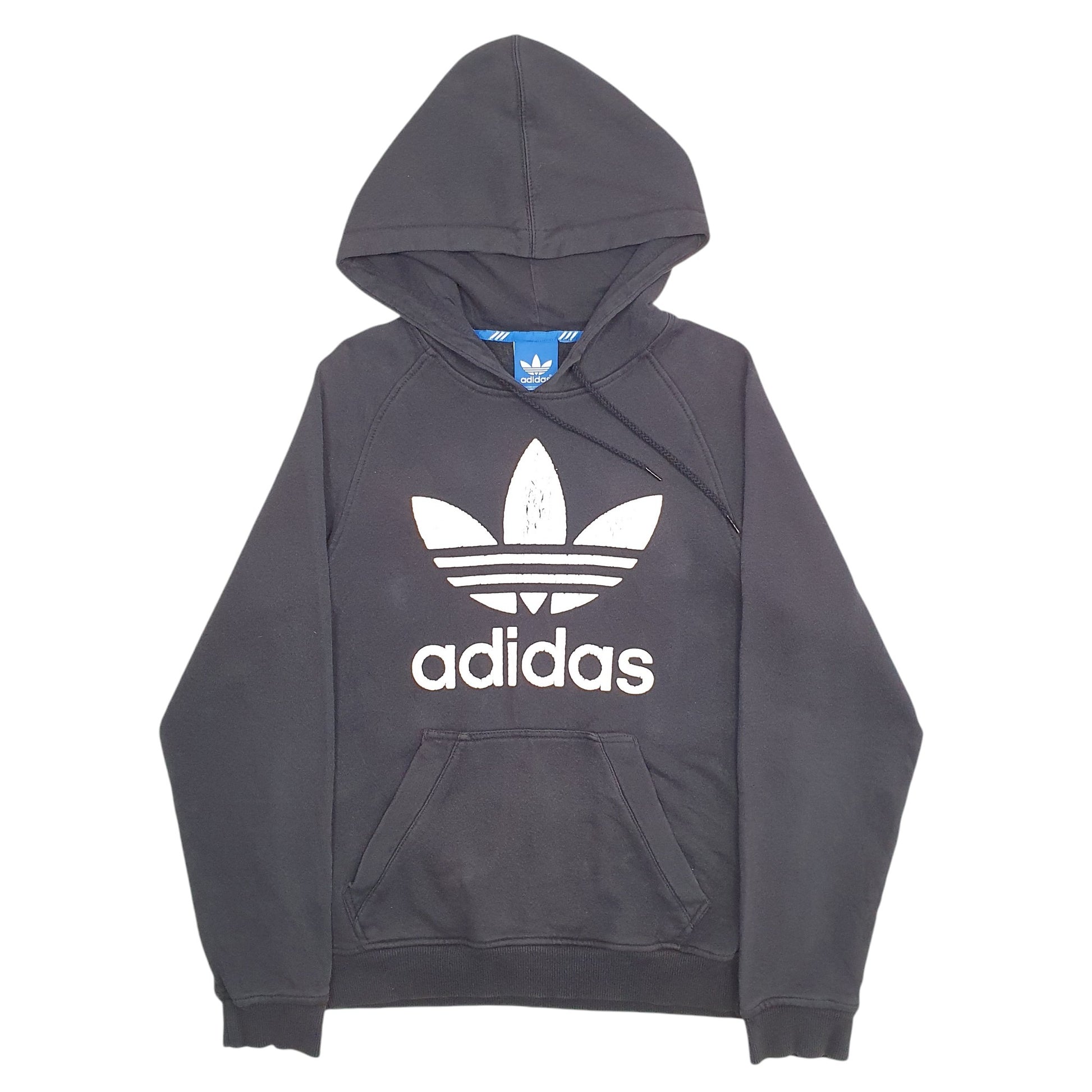 Womens Black Adidas Spellout Hoodie Jumper