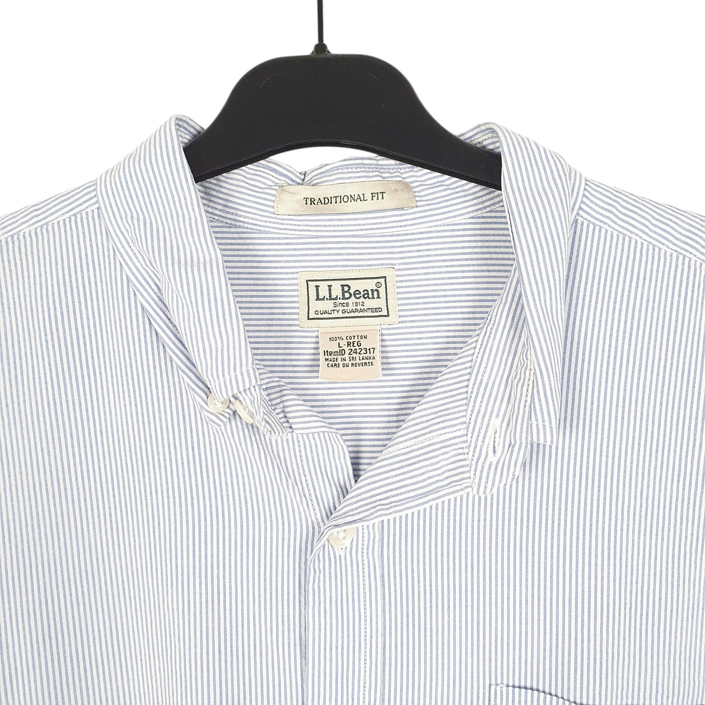 Mens White L.L.Bean  Long Sleeve Shirt