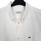Mens White Lacoste  Long Sleeve Shirt
