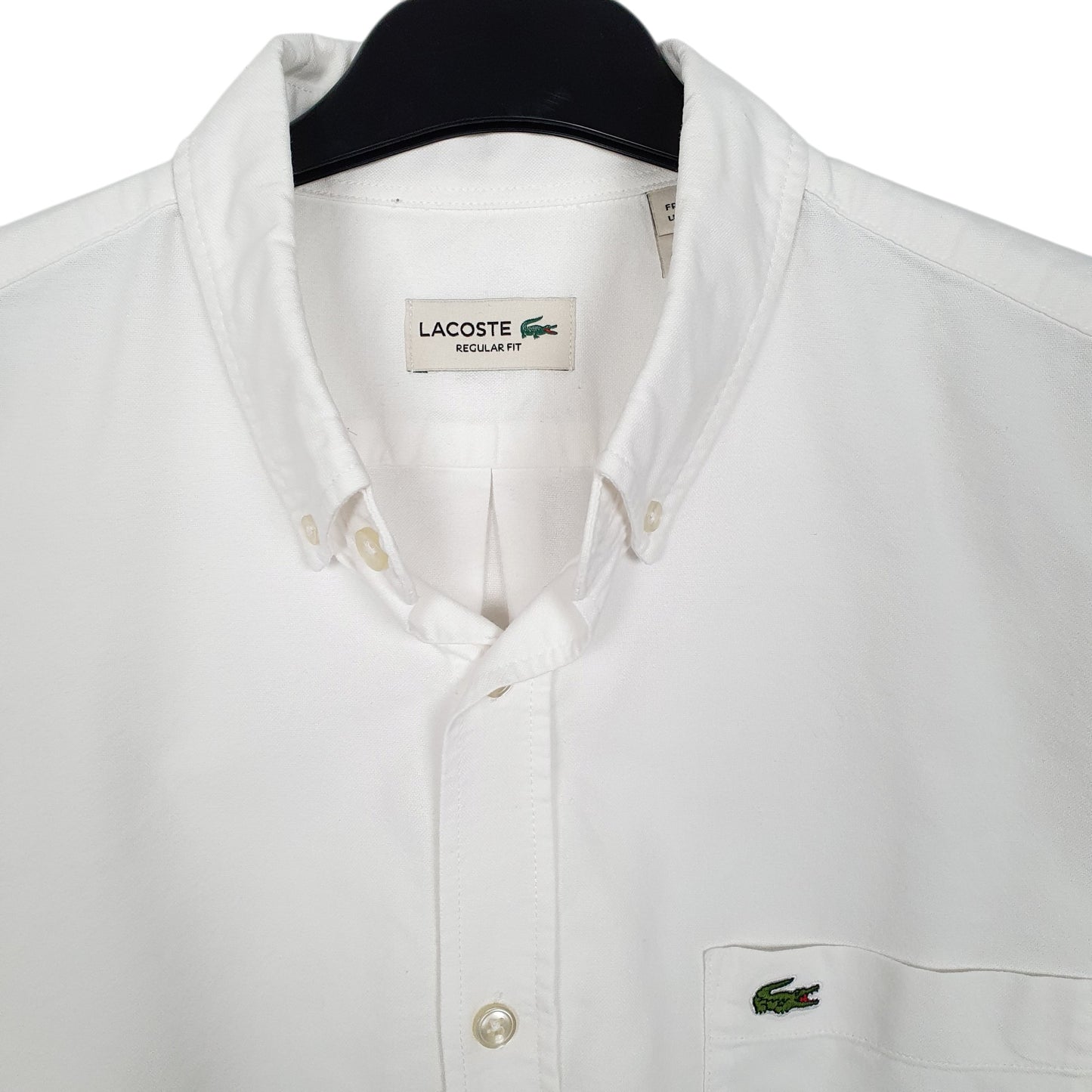 Mens White Lacoste  Long Sleeve Shirt