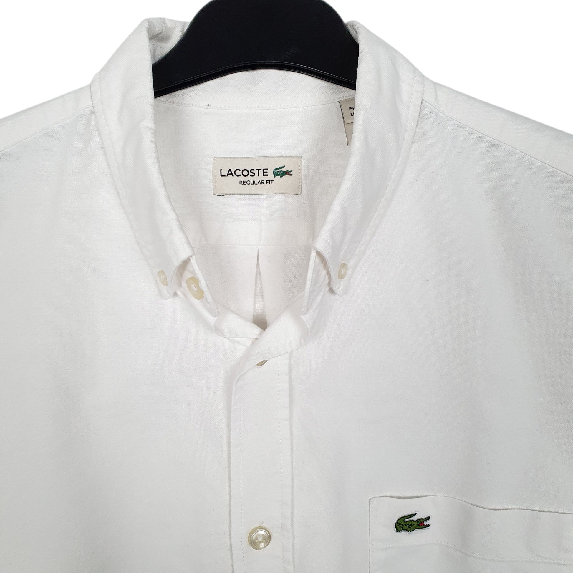 Mens White Lacoste  Long Sleeve Shirt
