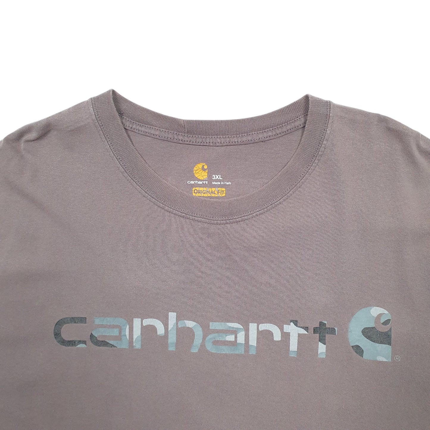 Mens Grey Carhartt Spellout Short Sleeve T Shirt