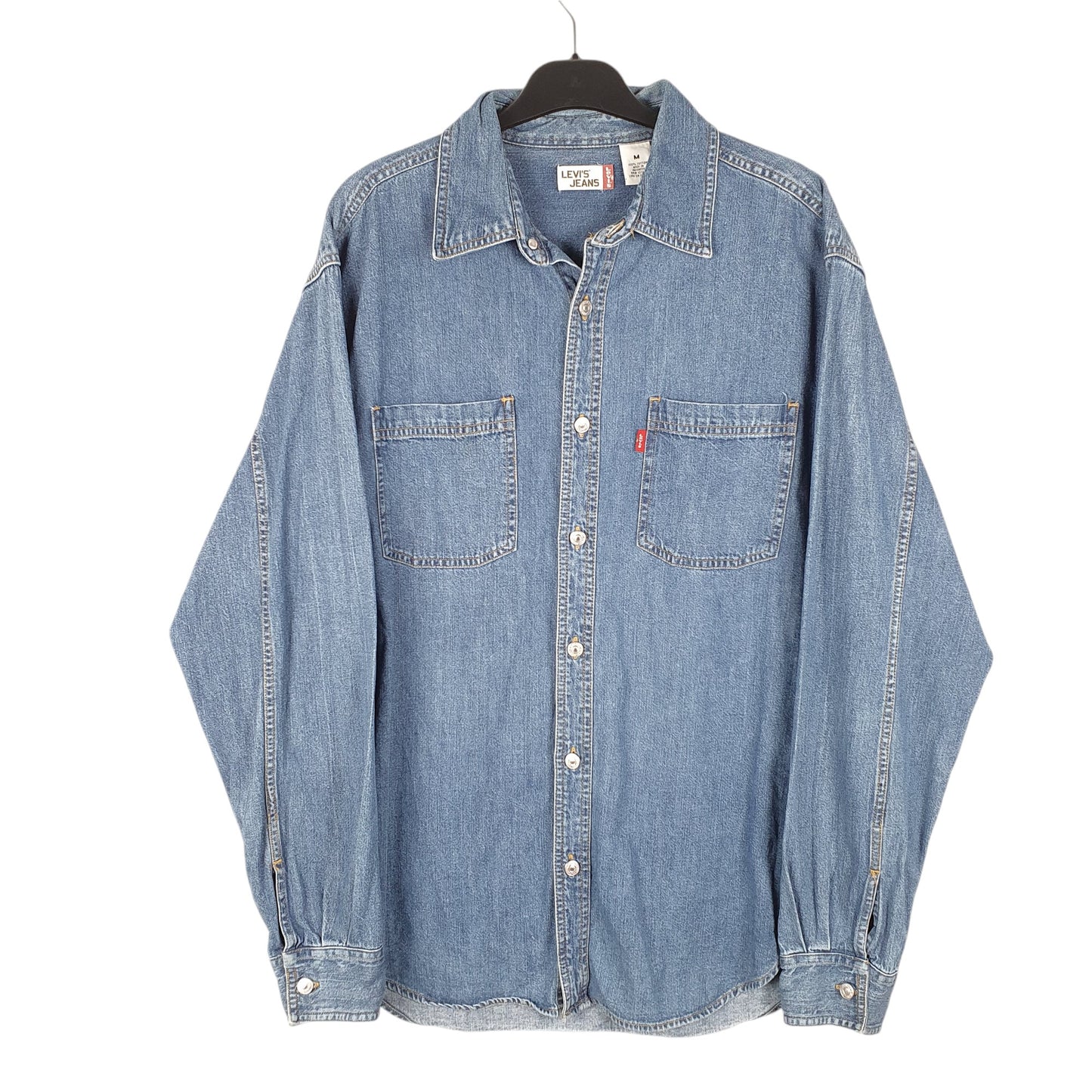 Mens Blue Levis Denim Jeans Overshirt Shacket Long Sleeve Shirt