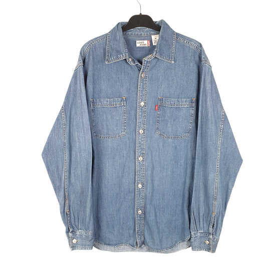 Mens Blue Levis Denim Jeans Overshirt Shacket Long Sleeve Shirt