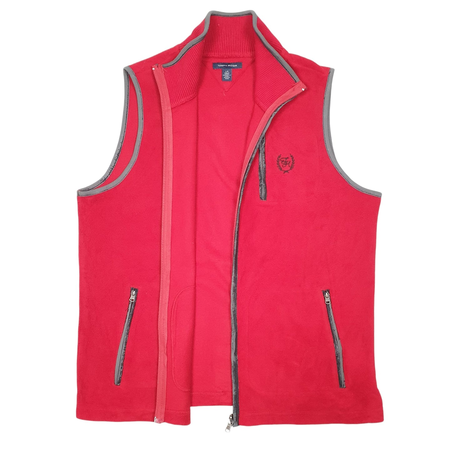 Mens Red Tommy Hilfiger Fleece Vest Bodywarmer  Coat
